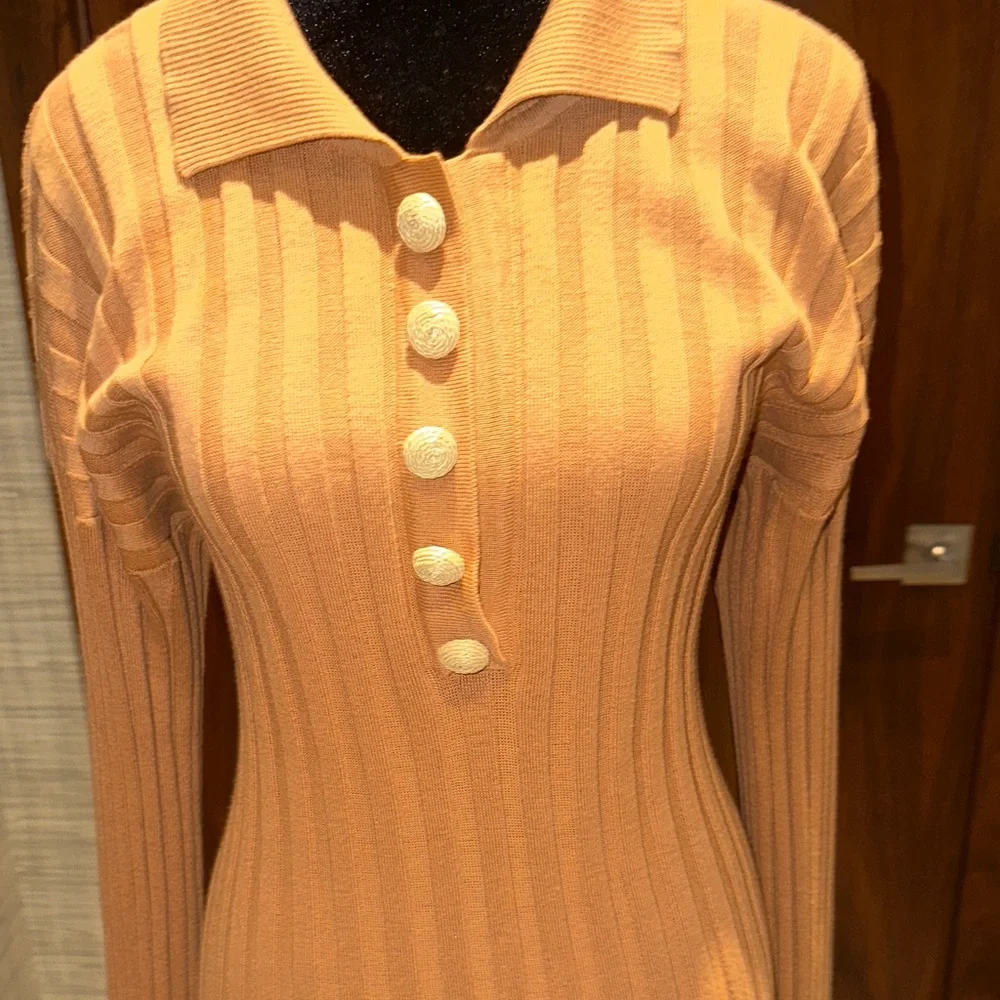 Johanna Ortiz Tan Long Sleeve Maxi Dress - Picture 2 of 5